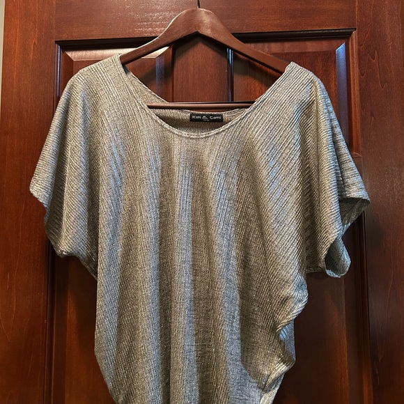 Kim & Cami Tops - Kim & Cami Metallic Dolman Sleeve  Women's Top size L